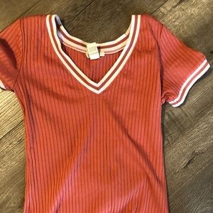 Orange w white shirt